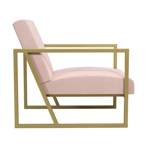 Poltrona rosa con rivestimento in velluto Lexington – Støraa-image-3