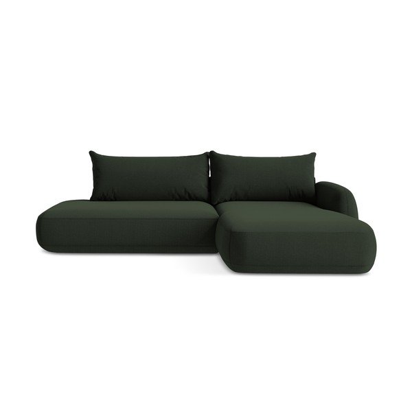 Divano angolare verde scuro allungabile (con penisola a destra/con chaise lounge) Hale – Makamii
