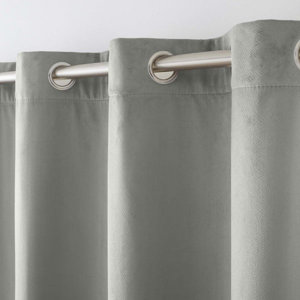 Tenda termoisolante grigia in velluto 140x260 cm Polarchic – douceur d'intérieur-image-3