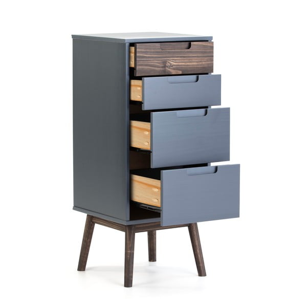 Cassettiera alta in pino antracite/marrone scuro 40x94 cm Nussa - Marckeric-image-2