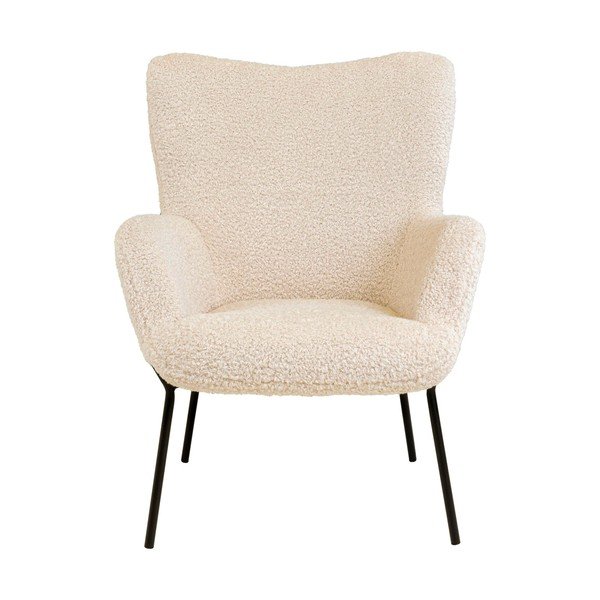 Poltrona color crema con rivestimento in pelliccia sintetica Glasgow – Bonami Essentials-image-2