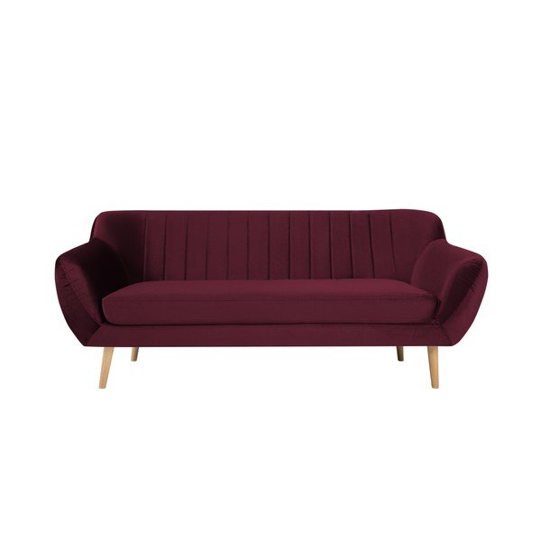 Divano a tre posti rosso vino Benito - Mazzini Sofas