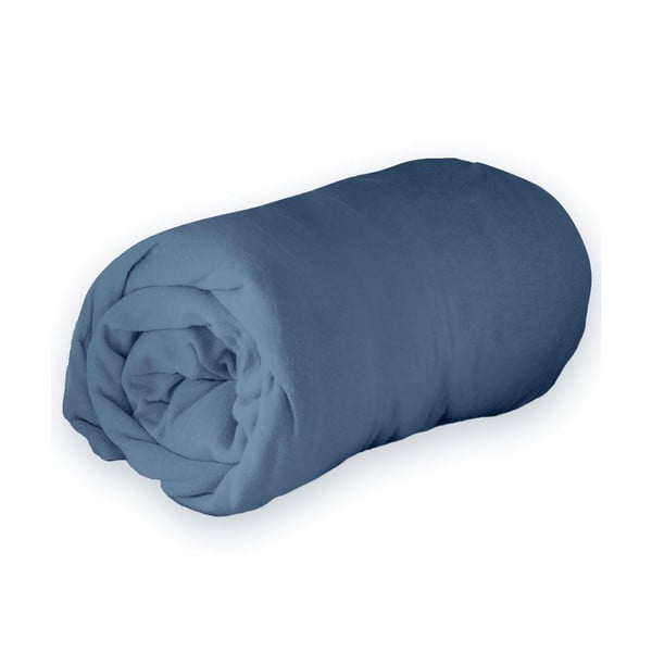 Lenzuolo con angoli blu scuro in jersey 90x190 cm Jersy – douceur d'intérieur-image-1