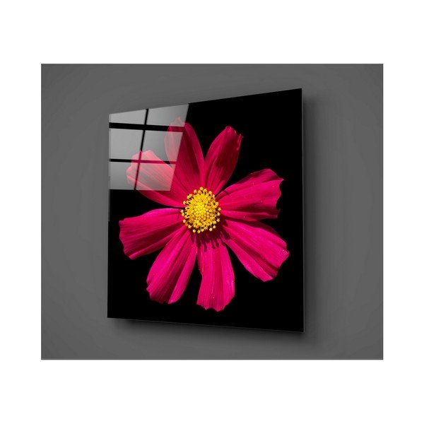 Quadro in vetro nero e rosso Flowerina, 30 x 30 cm - Insigne