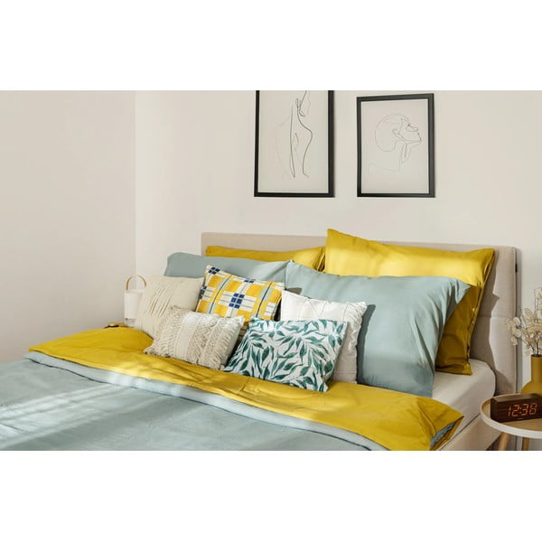 Letto matrimoniale imbottito beige con griglia 160x200 cm Elyna - Bobochic Paris-image-4