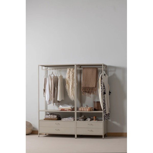 Armadio beige in metallo a giorno 70x185x54 cm Ferris – WOOOD-image-1