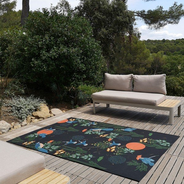 Tappeto nero 123x180 cm Bloom - Nattiot-image-1