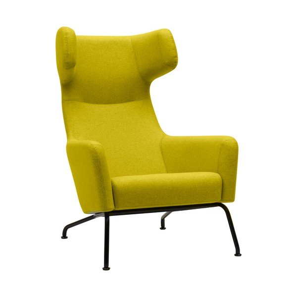 Poltrona gialla con gambe nere Havana - Softline-image-1