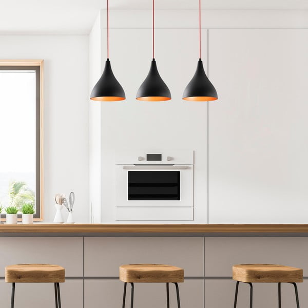 Apparecchio a sospensione nero con paralume in metallo Berceste - Opviq lights-image-2