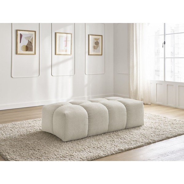 Poggiapiedi beige con rivestimento in ciniglia Everest – Bobochic Paris-image-1