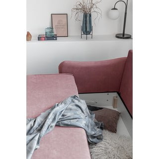 Divano letto in velluto rosa Tender Eddie - Miuform