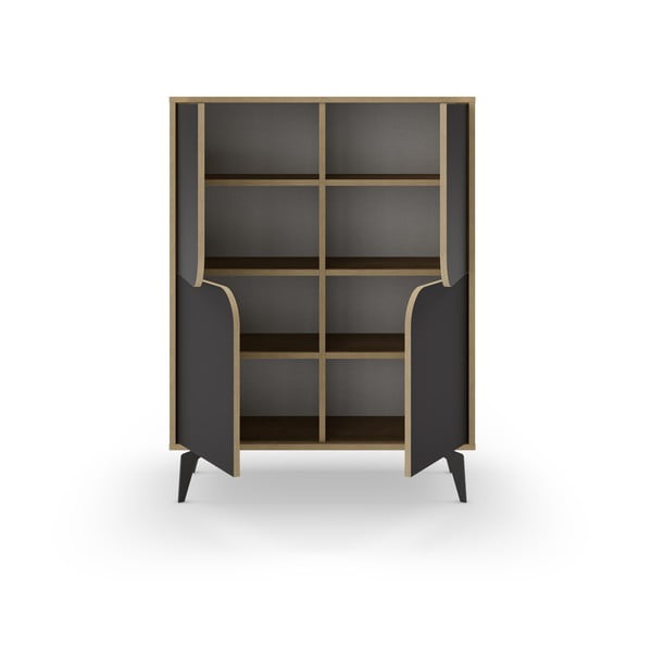 Mobile in rovere decorato in nero-naturale 90x120 cm Nola - Marckeric-image-4