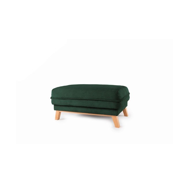 Poggiapiedi verde scuro con rivestimento in velluto a coste Tori – Bonami Selection-image-1