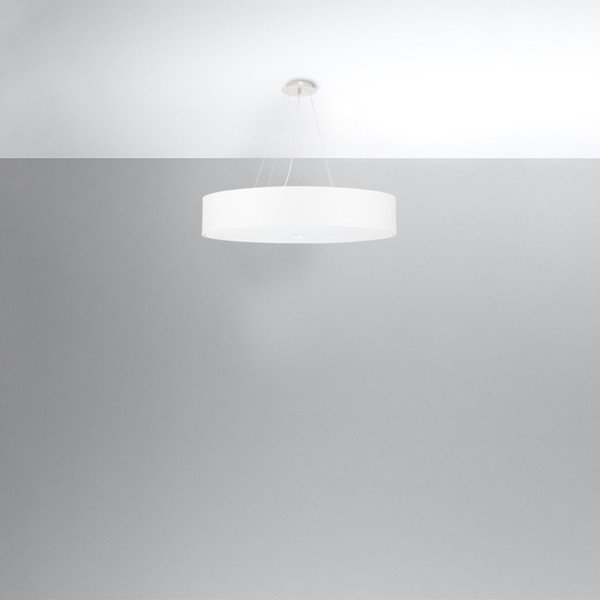Lampada a sospensione bianca con paralume in tessuto ø 70 cm Herra - Sollux-image-2