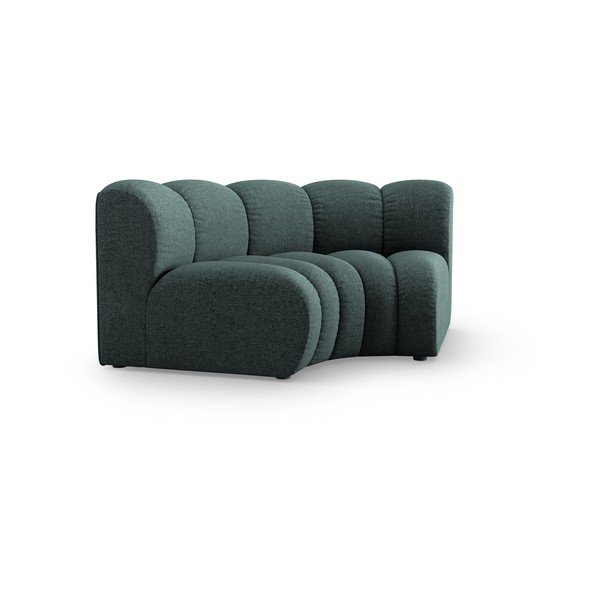 Parte divano componibile turchese con rivestimento in ciniglia e composizione variabile Lupine – Micadoni -image-1