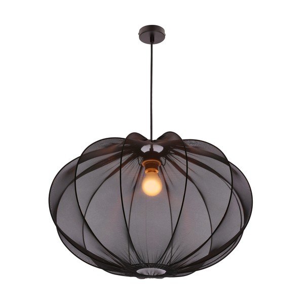 Lampadario nero con paralume in tessuto ø 60 cm Mellow – Candellux Lighting-image-4