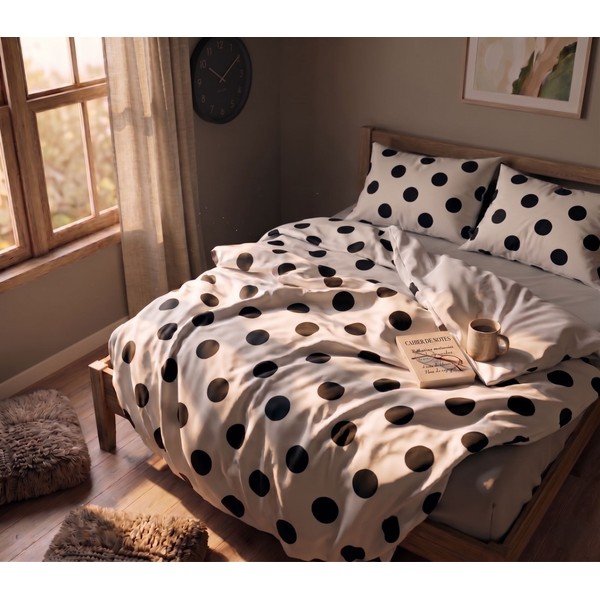 Set copripiumino e federa bianco per letto singolo 200x140 cm Points  – Mijolnir-image-1