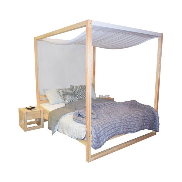 Dřevěná dvoulůžková postel Benlemi Baldee Bella Natural, 200 x 190 cm-image-2