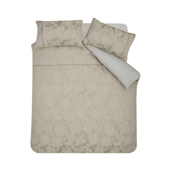 Set copripiumino e federa marrone chiaro in jacquard per letto matrimoniale 200x200 cm Opulent Jacquard – Catherine Lansfield