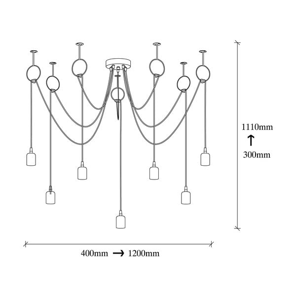 Apparecchio a sospensione nero per 7 lampadine Sirin - Opviq lights-image-3