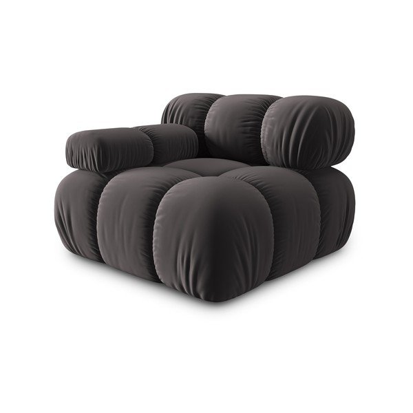 Modulo divano in velluto grigio scuro (angolo sinistro) Bellis - Micadoni Home-image-3