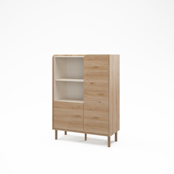 Armadietto di colore naturale con effetto rovere 90x125x40 cm Monza – Marckeric-image-3