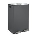 Cestino per la spazzatura grigio scuro in acciaio per raccolta differenziata/con pedale 2x30 l   Aliya – Spirella
