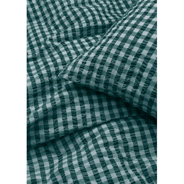 Set copripiumino e federa verde e blu in crêpe per letto singolo 140x200 cm Bæk&Bølge – JUNA-image-2