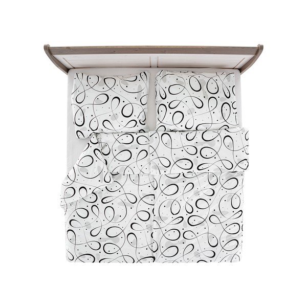 Biancheria da letto in crêpe bianco e nero per letto singolo 140x200 cm Top Class - B.E.S.-image-2