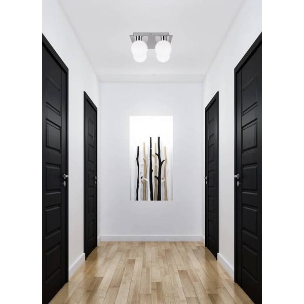 Lampada da soffitto in argento con paralume in vetro 25x25 cm Oden - Candellux Lighting-image-2