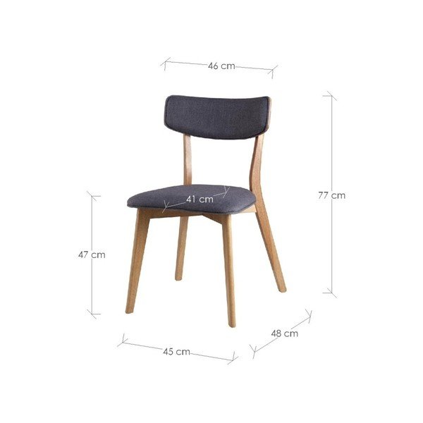 Set di 2 sedie da pranzo grigio scuro Anais - sømcasa-image-1
