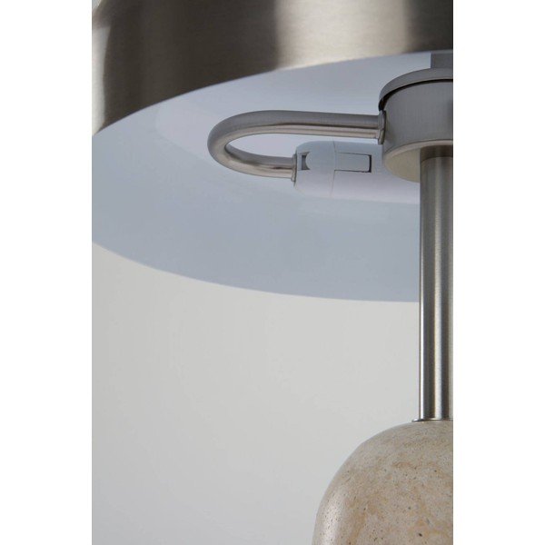 Lampada da tavolo argentata 
in travertino
 (altezza totale 46 cm) Ina – Jotex-image-3