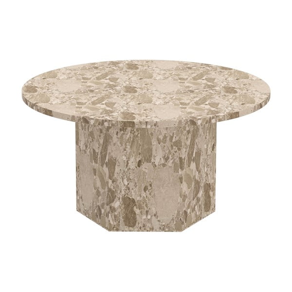 Tavolino rotondo in marmo marrone chiaro ø 80 cm Naxos - Actona-image-4