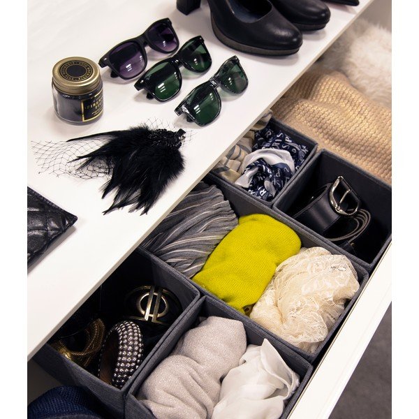 Set di 3 organizer per cassetti grigi - Bigso Box of Sweden-image-2