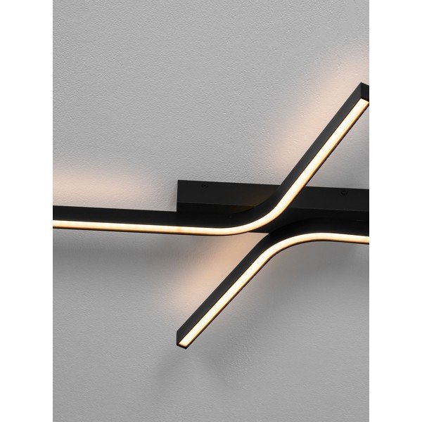 Plafoniera LED nera opaca in alluminio con intensità regolabile 50x100 cm Akro – Nova Luce-image-2