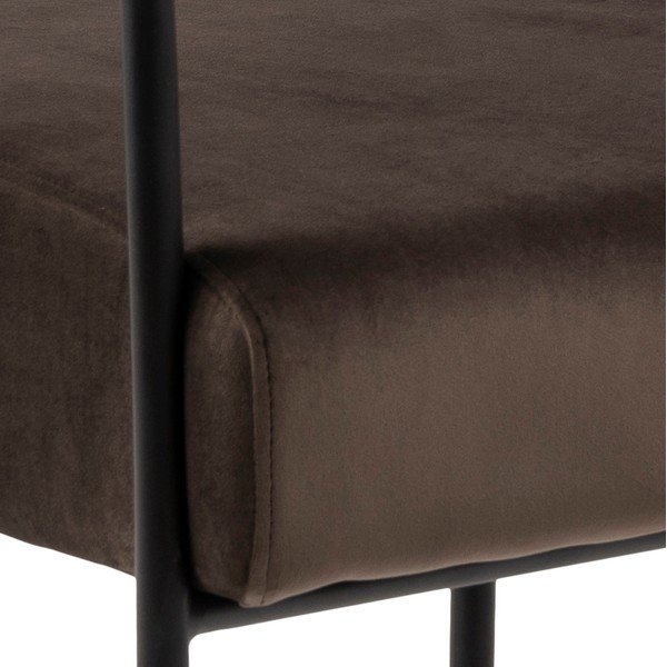 Poltrona in velluto marrone scuro Cloe - Actona-image-3