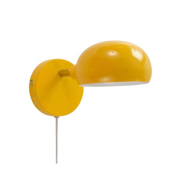 Lampada da parete gialla in acciaio con alimentazione a corrente con struttura flessibile Lincon – Jotex