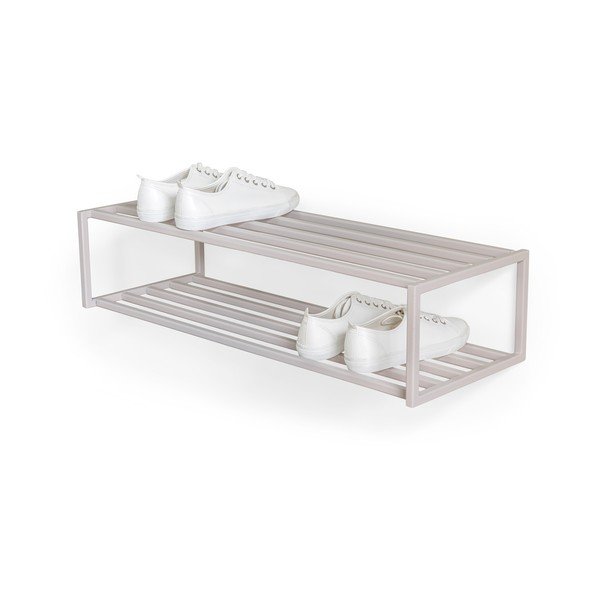 Scarpiera grigio tortora in acciaio da parete 78x20,5x30,5 cm School – Spinder Design