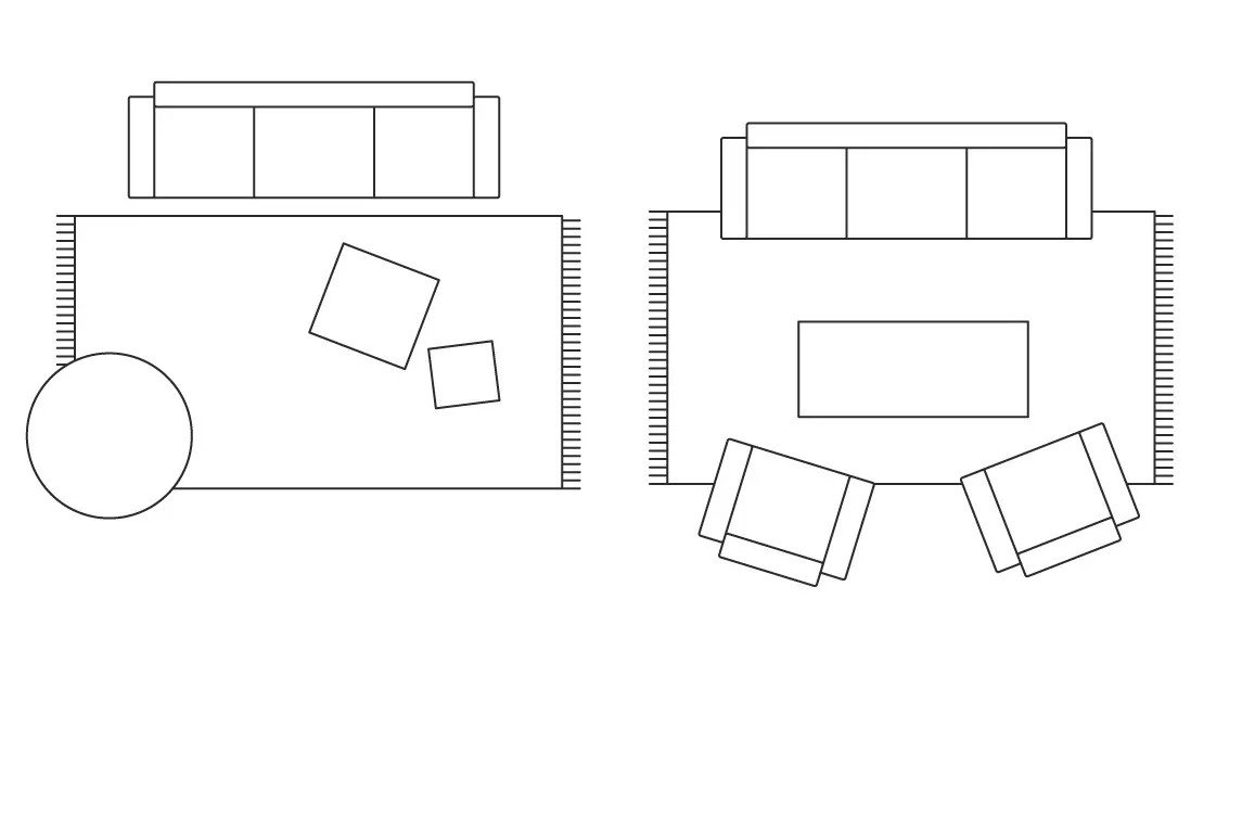 In un piccolo soggiorno puoi utilizzare mobili chiari e motivi meno appariscenti. Risparmierai spazio anche con mobili componibili.