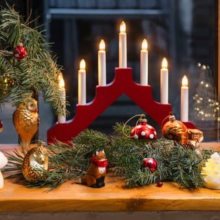 Portacandele natalizi con luci