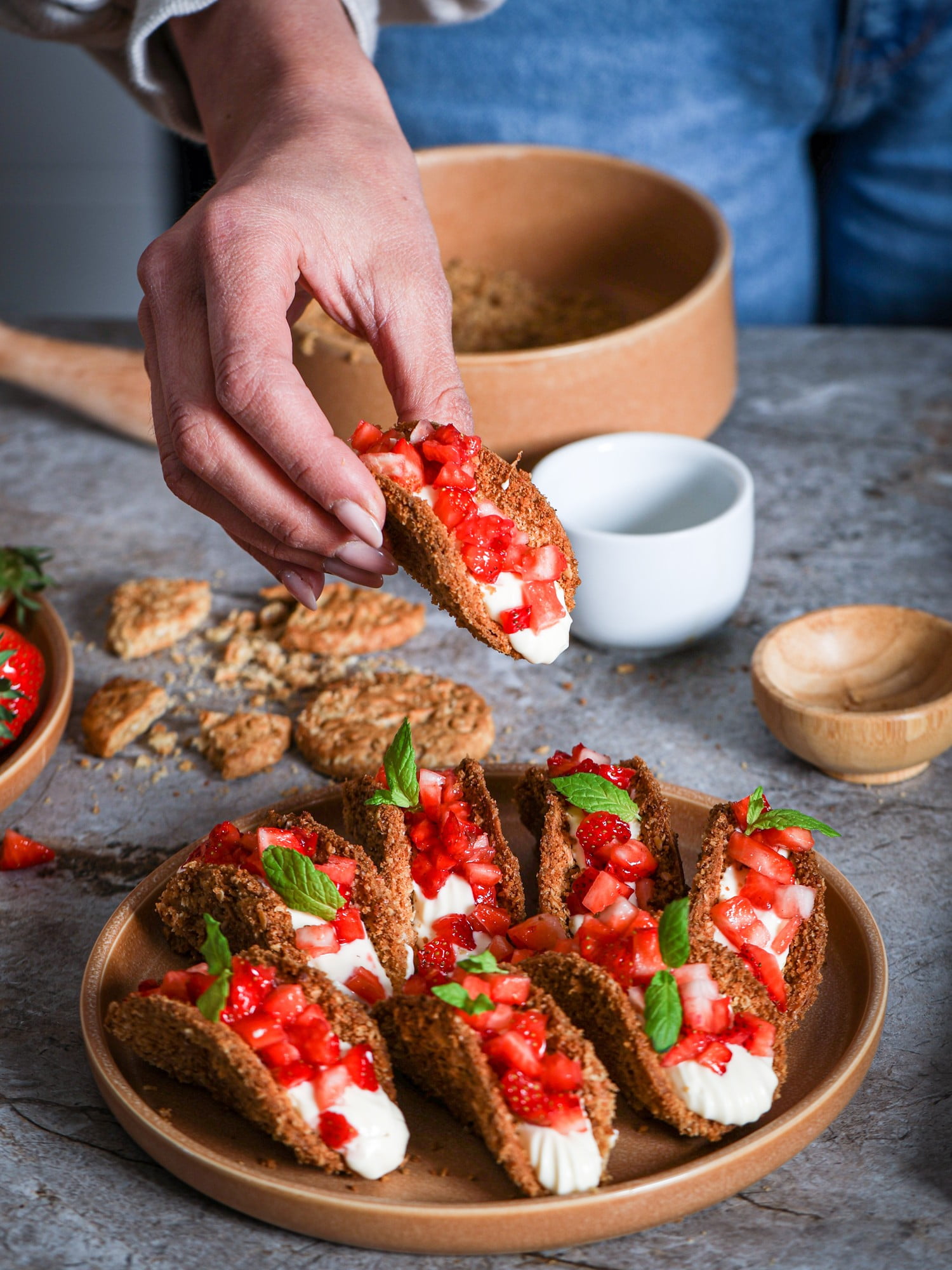 Sorprendi gli ospiti con dei mini tacos dolci.