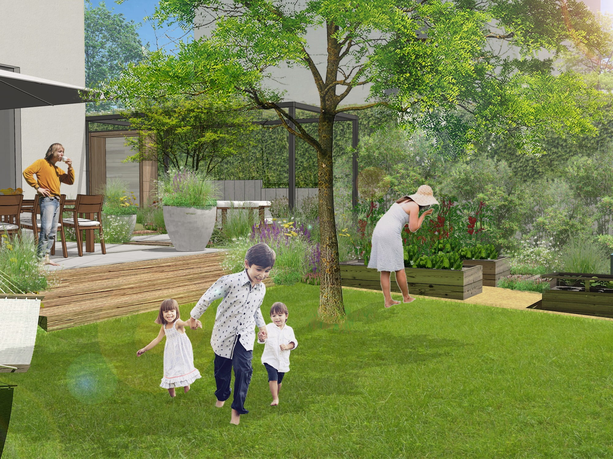 In un giardino piccolo, il design è molto importante.