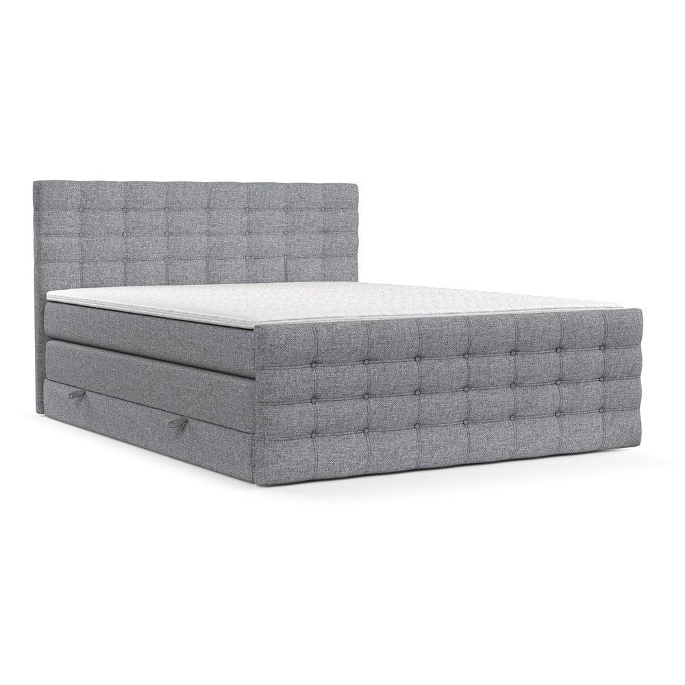 Letto boxspring grigio con spazio contenitivo 160x200 cm Blend - Maison de Rêve | Letti boxspring