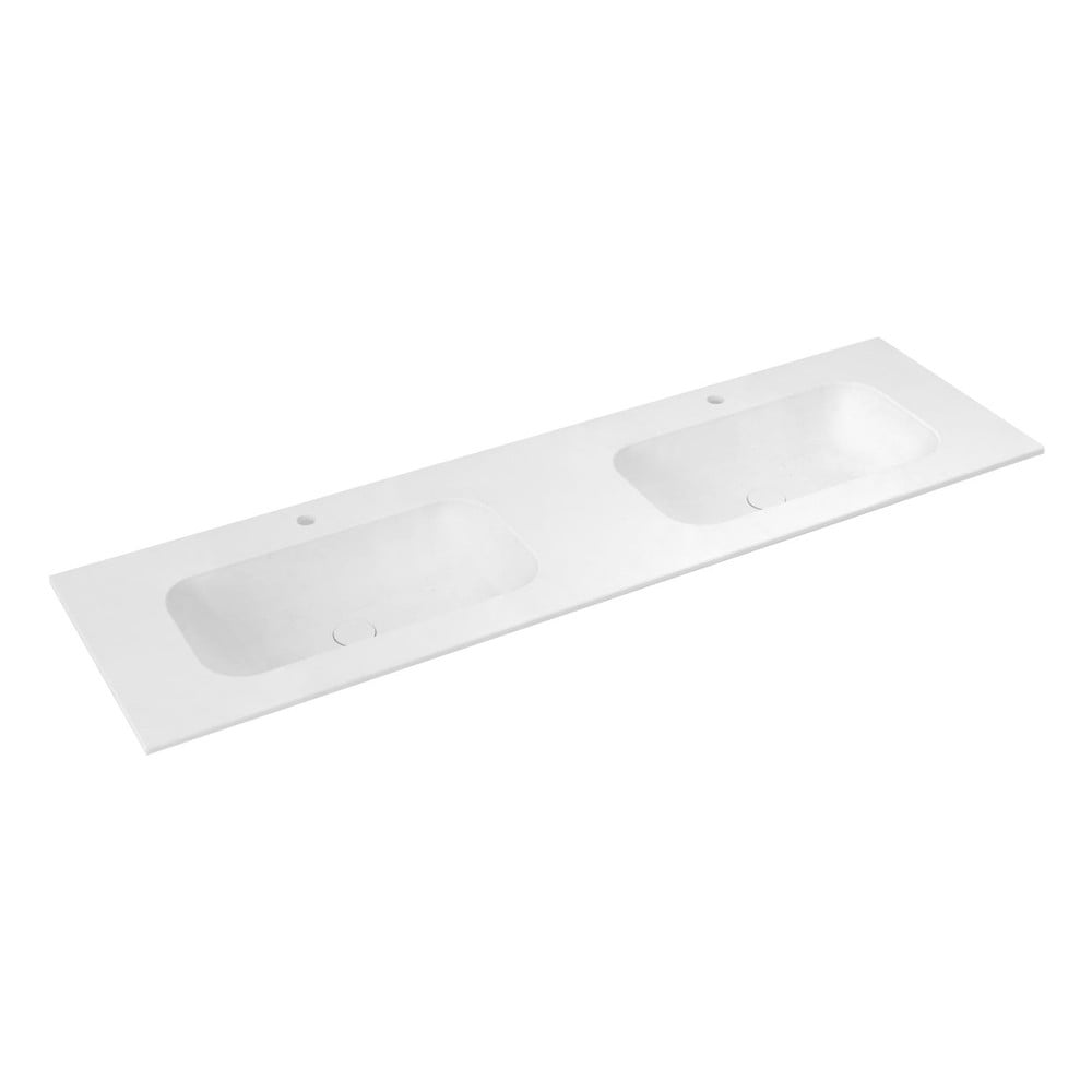 Doppio lavabo bianco in pietra artificiale 200x51,5 cm Aruba – Sapho | Lavabi