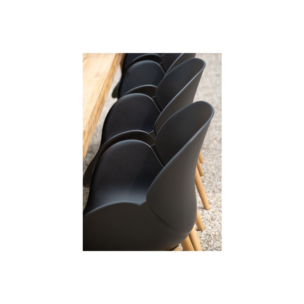 Sedia da giardino in legno-plastica di colore nero-naturale Tulip - Exotan | Sedie da giardino