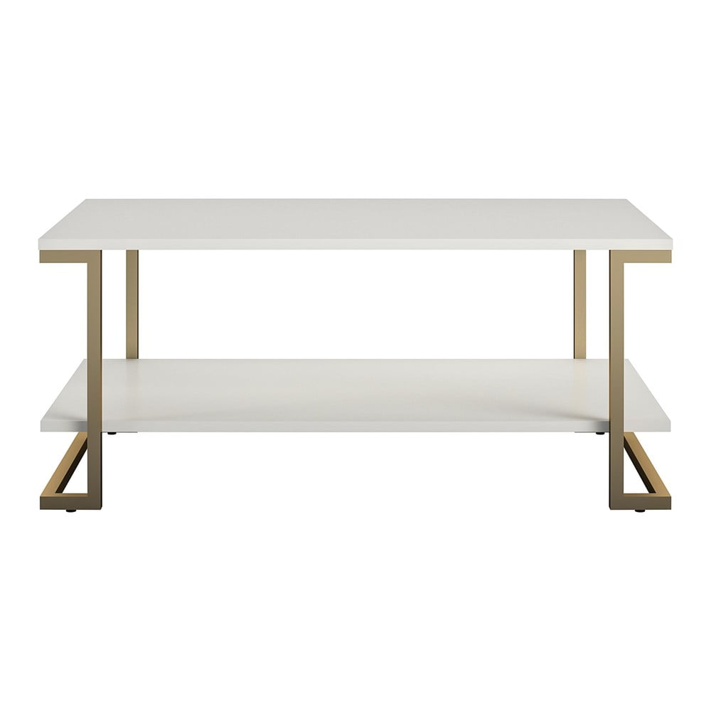 Tavolino in bianco e oro , 106 x 45 cm Camila - CosmoLiving by Cosmopolitan | Tavolini da salotto