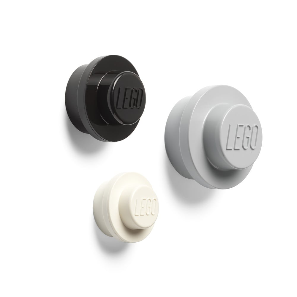 Set di 3 appendiabiti da parete Bianco e nero - LEGO® | Ganci