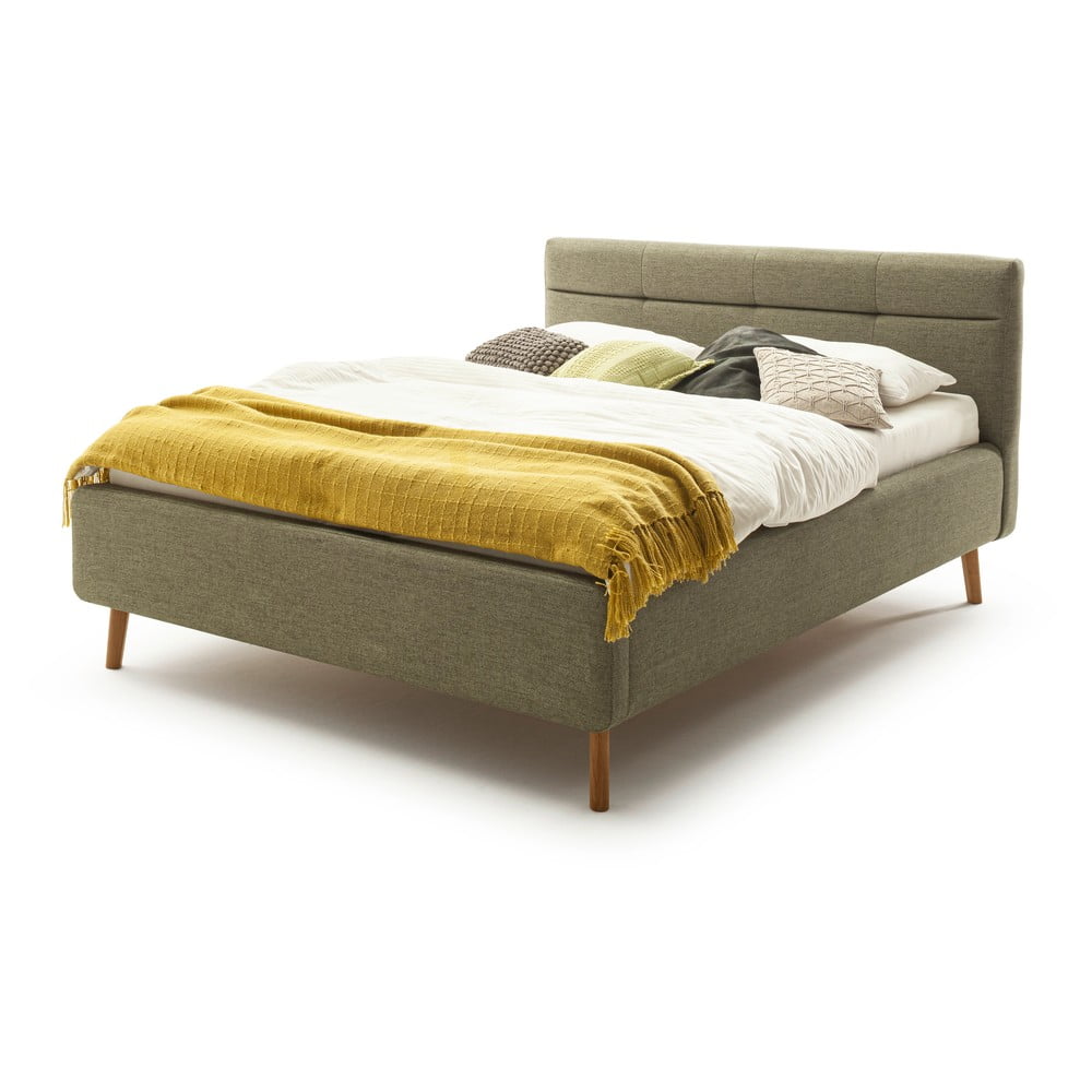 Letto matrimoniale imbottito verde rete non inclusa 160x200 cm Lotte – Meise Möbel | Letti matrimoniali