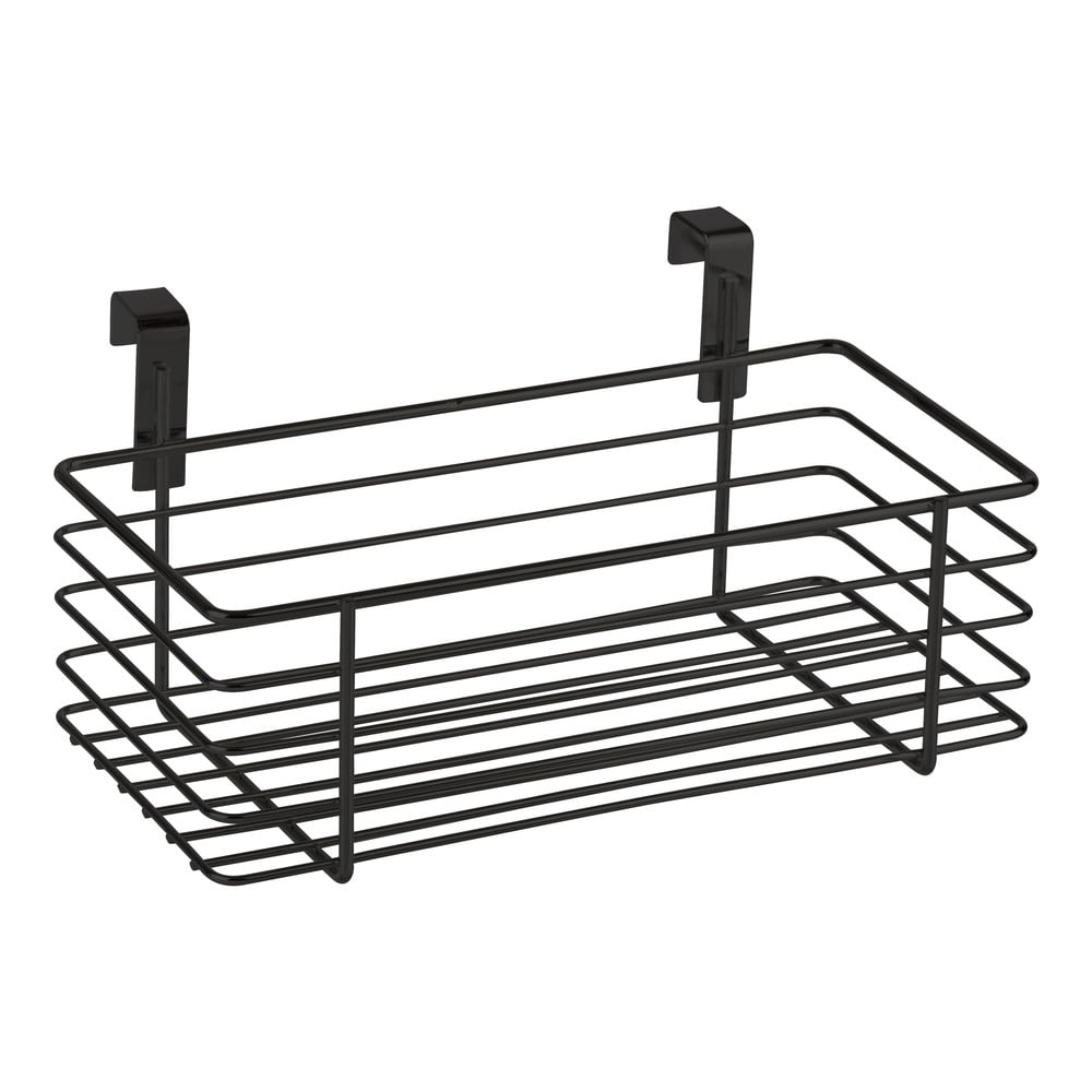Cestino nero in metallo da appendere alla porta della cucina Slim, 24 x 15 cm - Wenko | Cestini da cucina