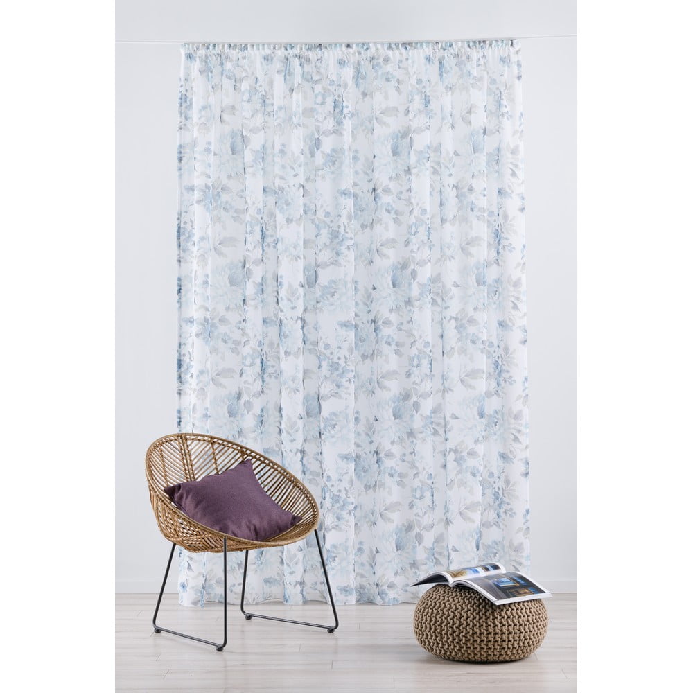 Tenda bianco-blu 300x260 cm Elsa - Mendola Fabrics | Tende sottili